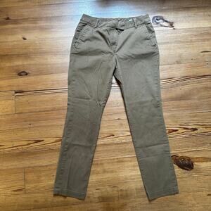 Lacoste khaki tan cotton trouser straight‎ leg pant SIZE 10